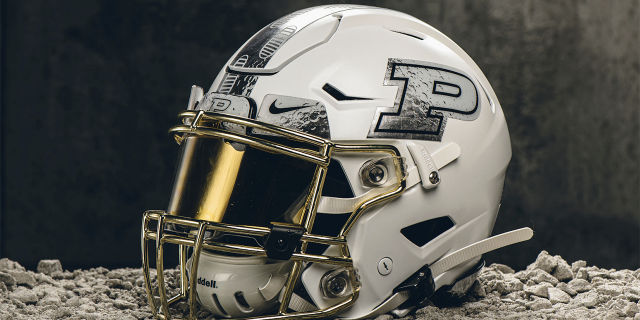 Purdue players will wear the moon-inspired helmets for the homecoming game against Maryland.