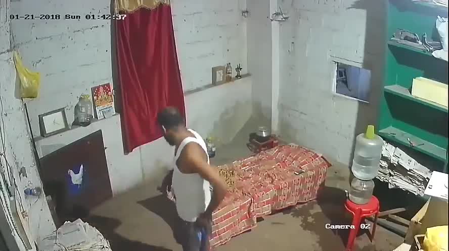 Devil Stalker Throwing Shit in Man's Room